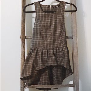 Grey Checkered high-low tank!